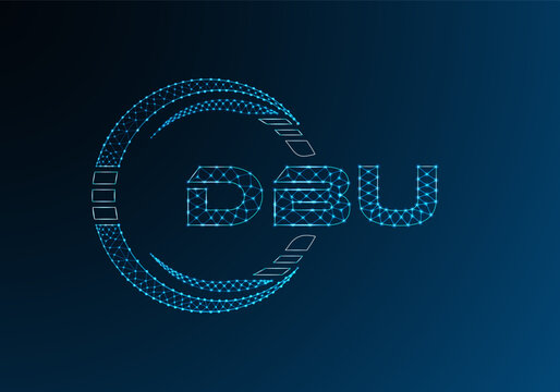 DBU low poly letter logo vector design. DBU lower poly logo design.