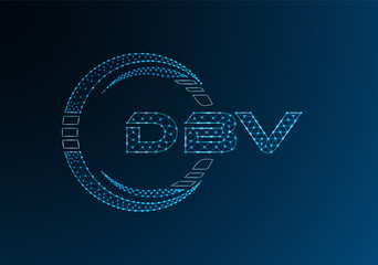 DBV low poly letter logo vector design. DBV lower poly logo design.