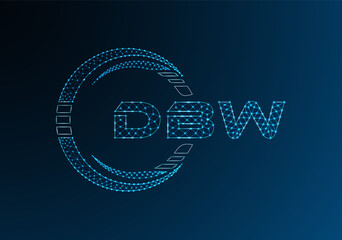 DBW low poly letter logo vector design. DBW lower poly logo design.