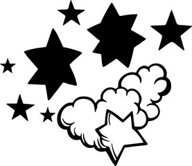 Nightfall Sky with Shooting Stars