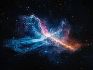 Colorful Nebula in the Night Sky