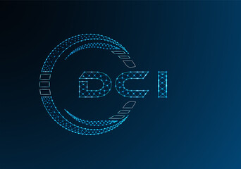 DCI low poly letter logo vector design. DCI lower poly logo design.