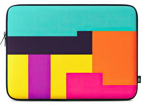Vibrant Geometric Pattern Using Rectangles In Shades Of Turquoise Pink Yellow Orange And Purple - Powered by Adobe