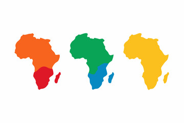 set of Africa Continent icon silhouette vector illustration