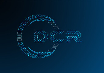 DCR low poly letter logo vector design. DCR lower poly logo design.