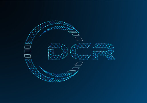 DCR low poly letter logo vector design. DCR lower poly logo design.