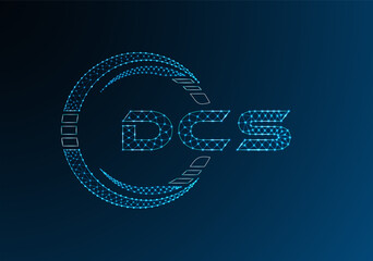 DCS low poly letter logo vector design. DCS lower poly logo design.