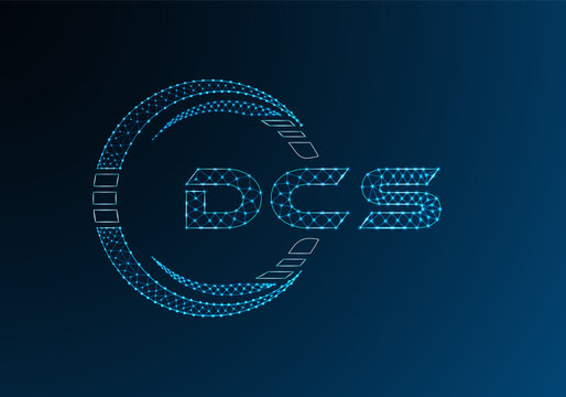 DCS low poly letter logo vector design. DCS lower poly logo design.