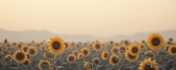 Sunflower Field at Sunset