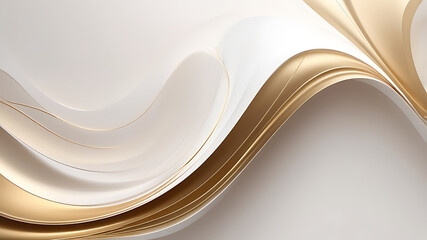 Golden White Wave Background Design | Abstract Modern Flowing Lines Art Style ai