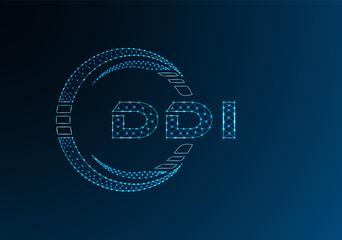 DDI low poly letter logo vector design. DDI lower poly logo design.