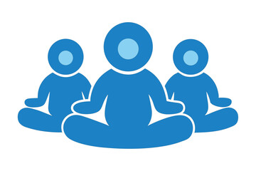 Vector Art of Office Team Meditating Together in Calm Lounge