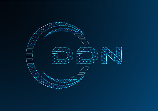 DDN low poly letter logo vector design. DDN lower poly logo design.