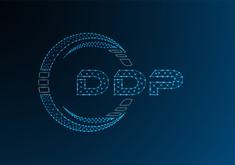 DDP low poly letter logo vector design. DDP lower poly logo design.