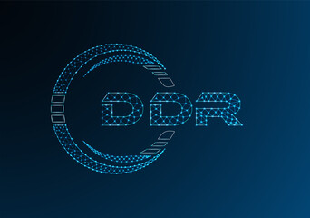DDR low poly letter logo vector design. DDR lower poly logo design.