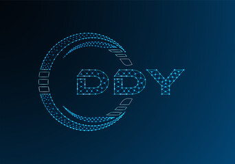 DDY low poly letter logo vector design. DDY lower poly logo design.