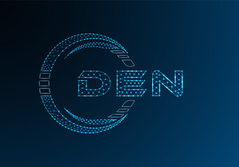 DEN low poly letter logo vector design. DEN lower poly logo design.