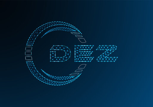 DEZ low poly letter logo vector design. DEZ lower poly logo design.