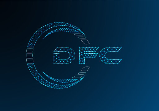 DFC low poly letter logo vector design. DFC lower poly logo design.