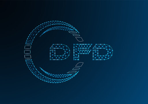 DFD low poly letter logo vector design. DFD lower poly logo design.