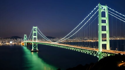 Obraz premium Akashi-kaikyo at night