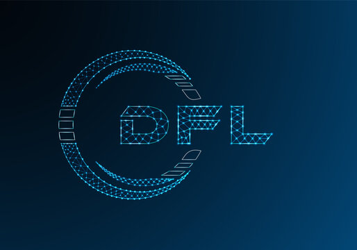 DFL low poly letter logo vector design. DFL lower poly logo design.