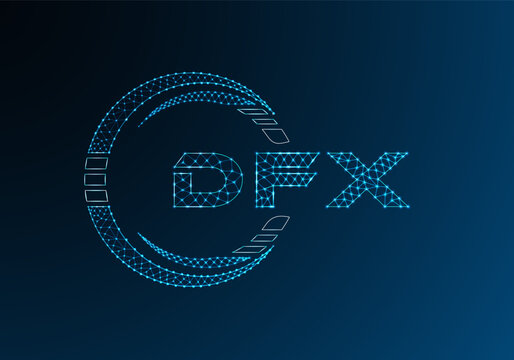 DFX low poly letter logo vector design. DFX lower poly logo design.
