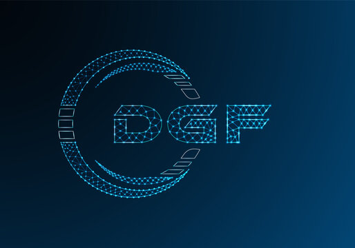 DGF low poly letter logo vector design. DGF lower poly logo design.