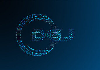 DGJ low poly letter logo vector design. DGJ lower poly logo design.