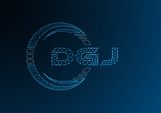 DGJ low poly letter logo vector design. DGJ lower poly logo design.
