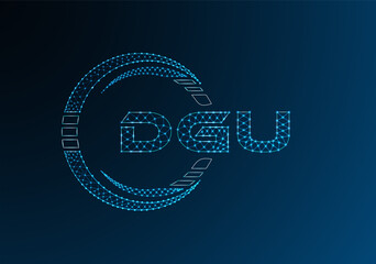 DGU low poly letter logo vector design. DGU lower poly logo design.