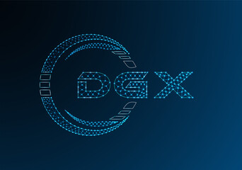 DGX low poly letter logo vector design. DGX lower poly logo design.