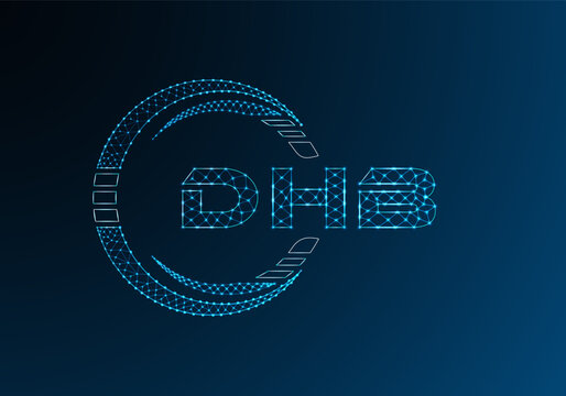 DHB low poly letter logo vector design. DHB lower poly logo design.
