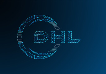 Naklejka premium DHL low poly letter logo vector design. DHL lower poly logo design.