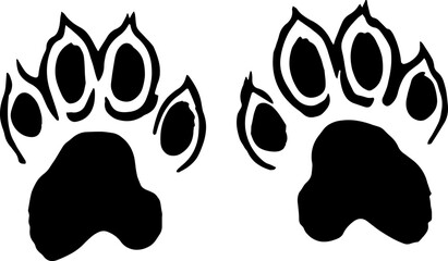 Cat Paw Outline Vector