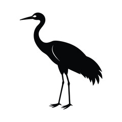 Obraz premium demoiselle crane bird silhouette art illustration