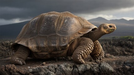 Obraz premium Galapagos Giant Tortoise: Ancient Majesty