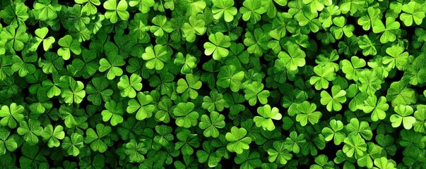 Obraz premium Vibrant Green Clover Leaves: A Lush, Detailed Display of Nature's Beauty