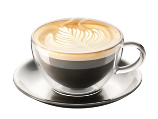 Cup of latte  isolated on white background PNG