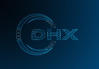 DHX low poly letter logo vector design. DHX lower poly logo design.