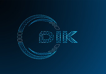 DIK low poly letter logo vector design. DIK lower poly logo design.