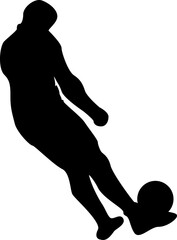 Soccer Player Silhouette Kicking the Ball with Right Foot Vector Art
