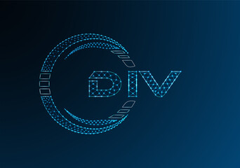 DIV low poly letter logo vector design. DIV lower poly logo design.