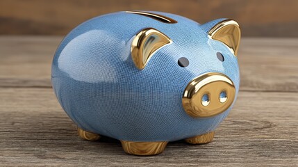 Retro style piggy bank, blue, vintage, perfect for nostalgic financial visuals - turquoise faded pastel
