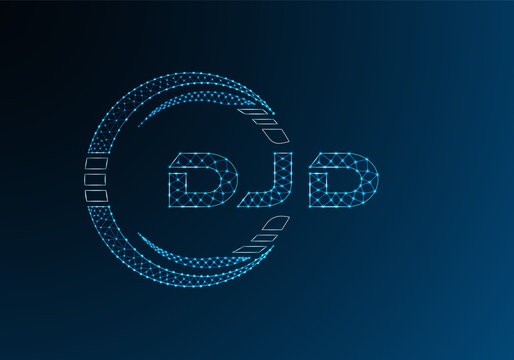 DJD low poly letter logo vector design. DJD lower poly logo design.