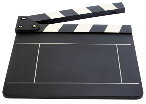 movie clapper board isolated on transparent background. PNG