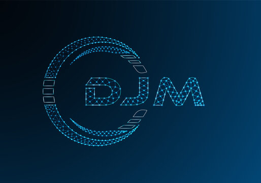 DJM low poly letter logo vector design. DJM lower poly logo design.