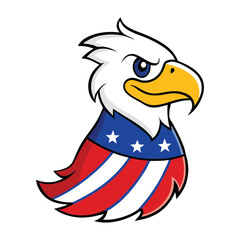 A fierce sea hawk soars, its feathers painted in bold red, white, and blue — a proud symbol of strength and freedom in the colors of the United States.