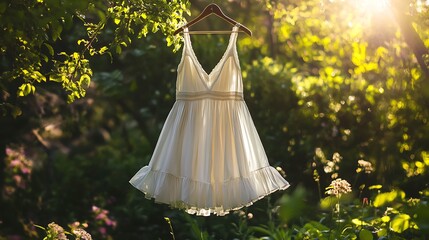 a delicate white dress 