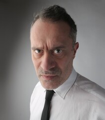 portrait of a anger businessman